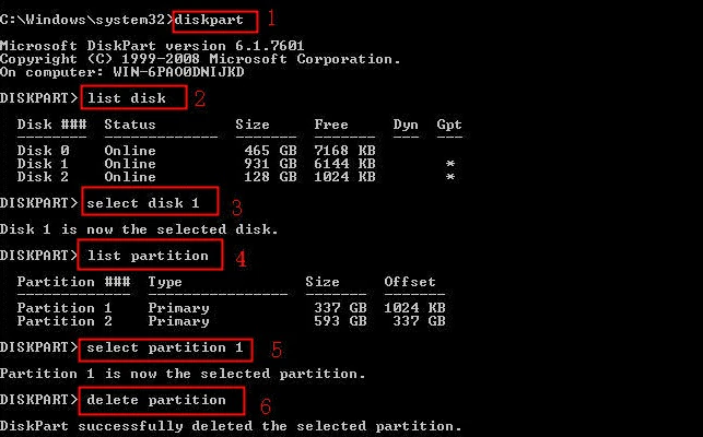 wipe partition cmd