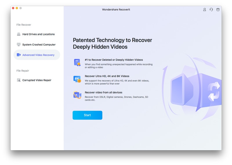 the best mac video recovery software - wondershare recoverit
