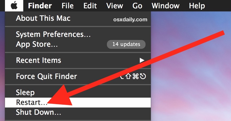 restart mac 