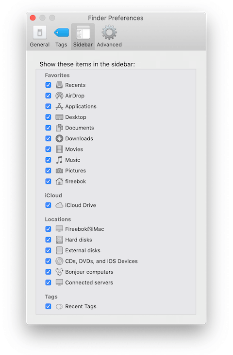 mac finder sidebar 
