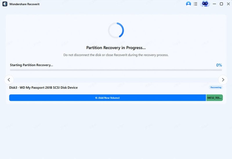 partition recovery in progress