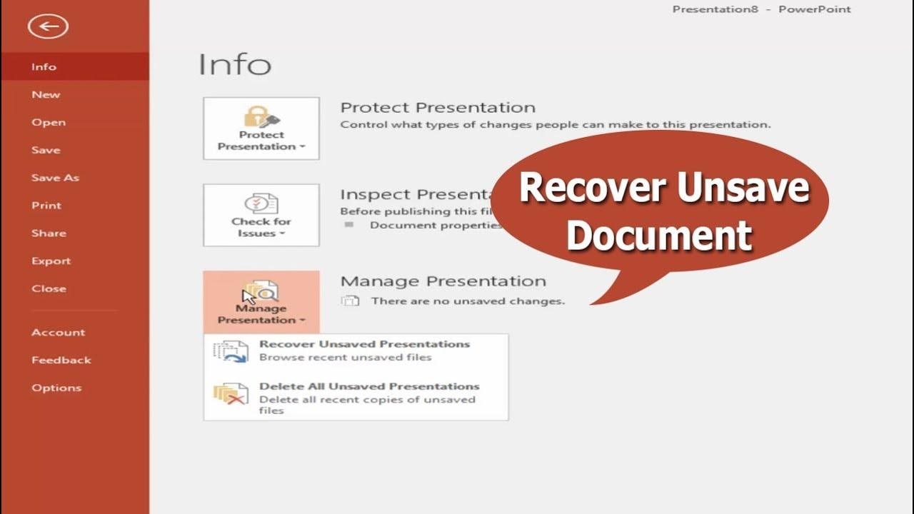 recover lost ppt file