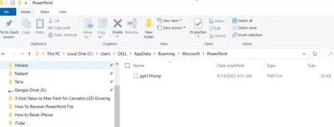 recover from temp file folder