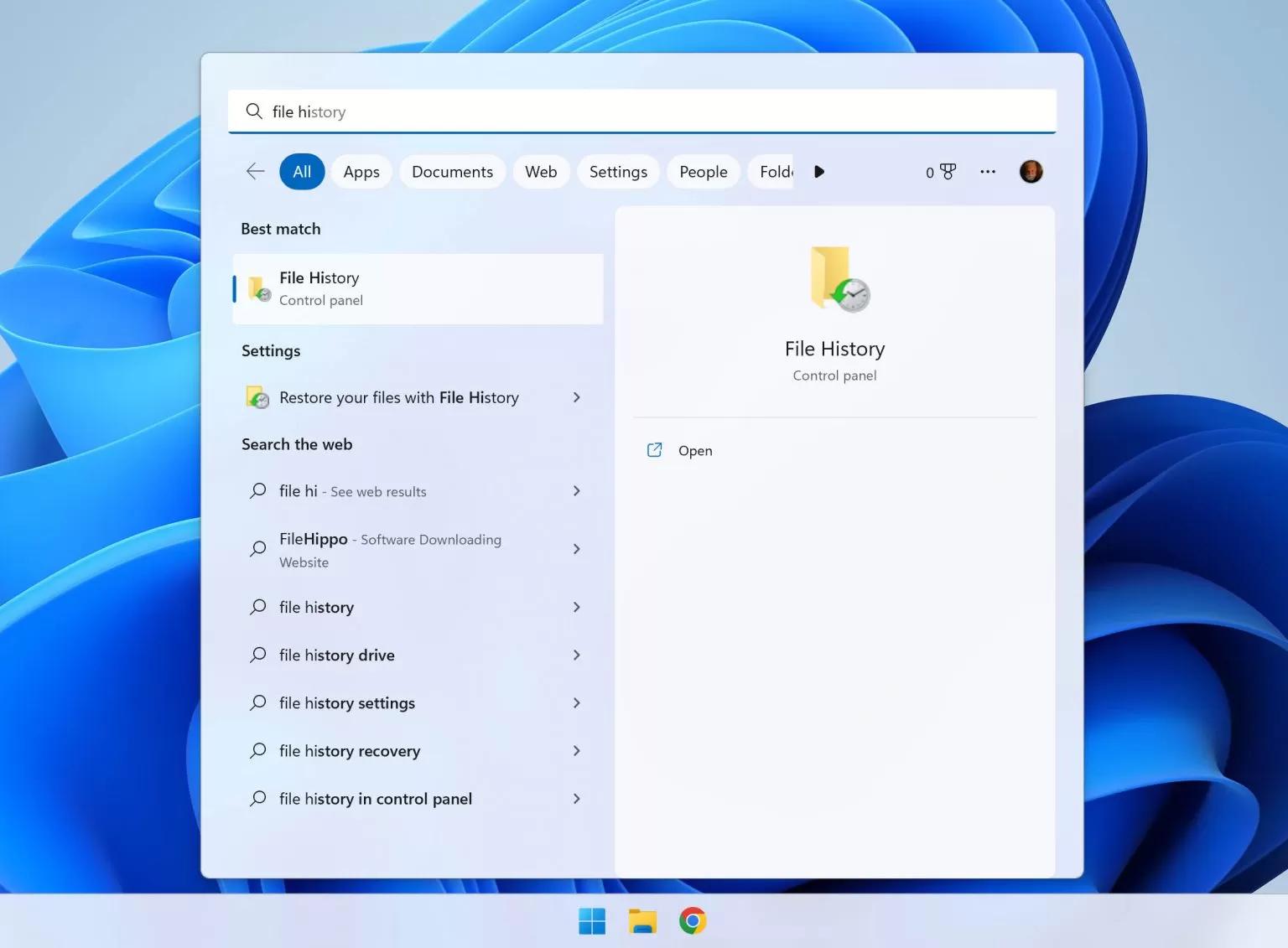 search file history