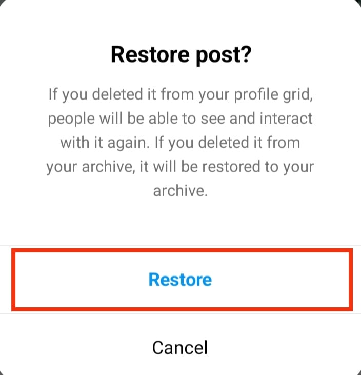 restore post