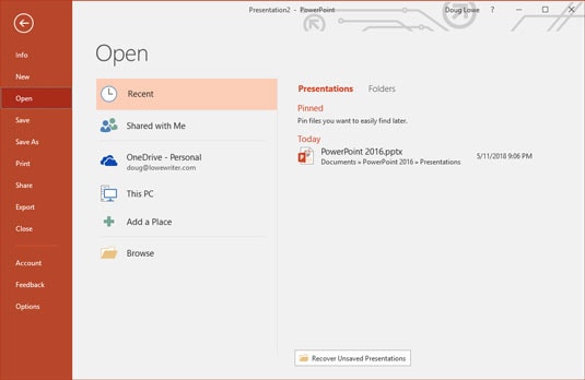 open powerpoint