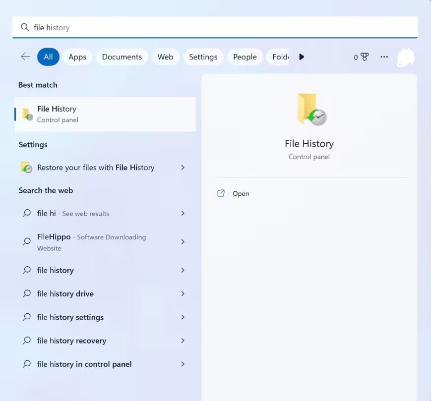 select file history