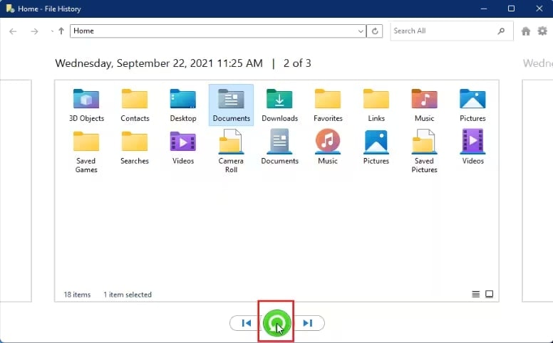 restore the files