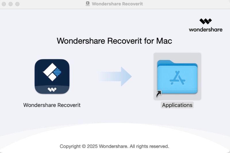 drag recoverit to the applications