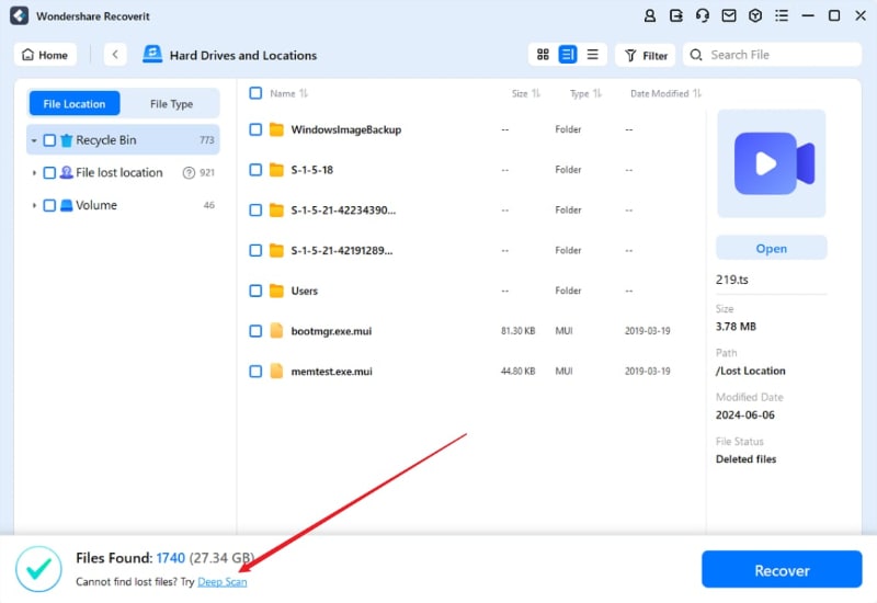 scan the nand flash memory for deleted data