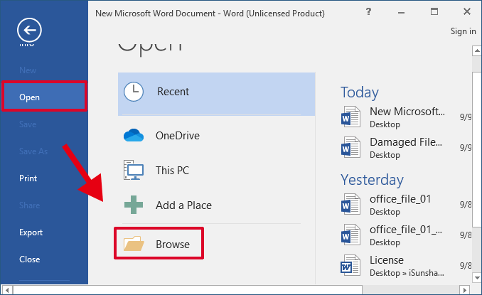 word text recovery converter
