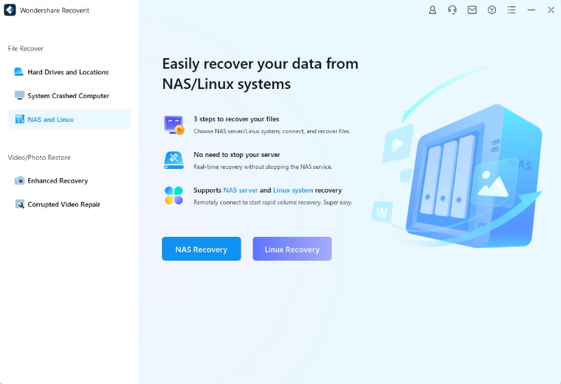 use recoverit to recover linux data files