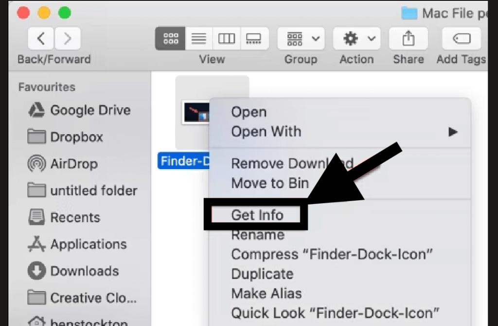 mac file get info option 