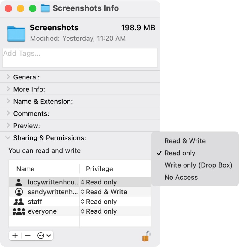 mac make file read only 