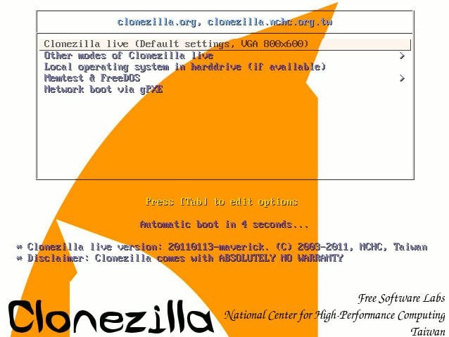 create disk image clonezilla 