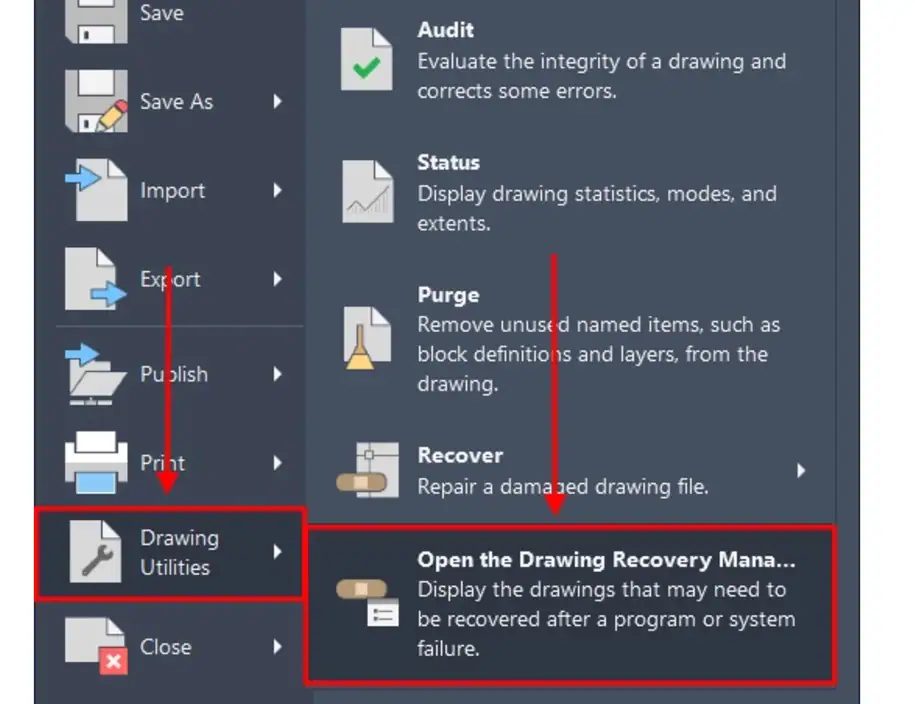 open drawing utilities 