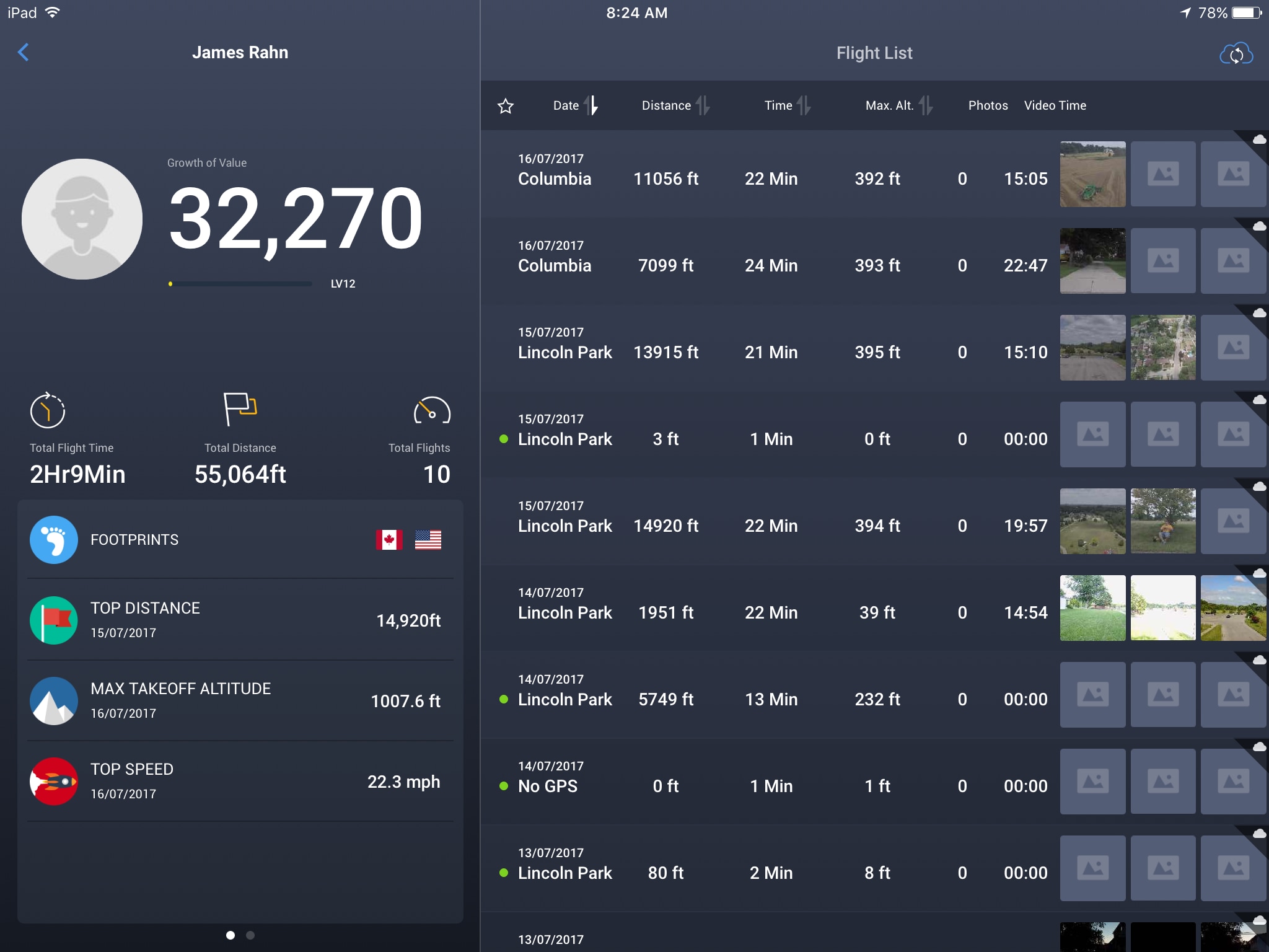 where is dji flight log saved 