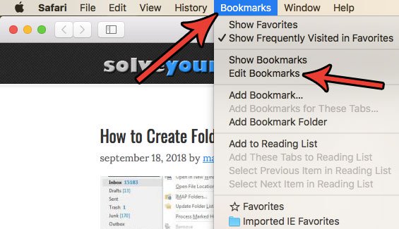 delete bookmarks safari mac