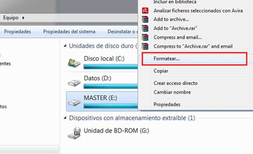 format partition in windows explorer