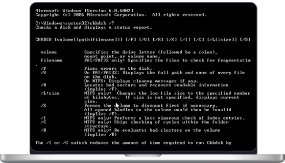 Exécuter l'utilitaire chkdsk