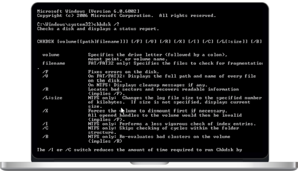 jalankan utilitas chkdsk