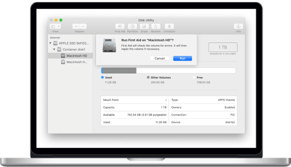 repare o disco usando o disk utility do mac