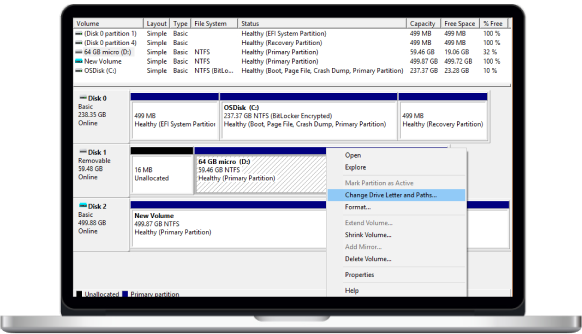 assign a new drive letter