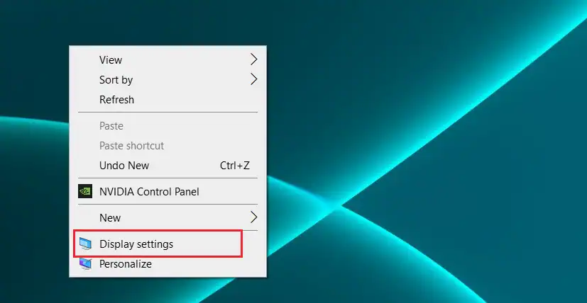 click display settings