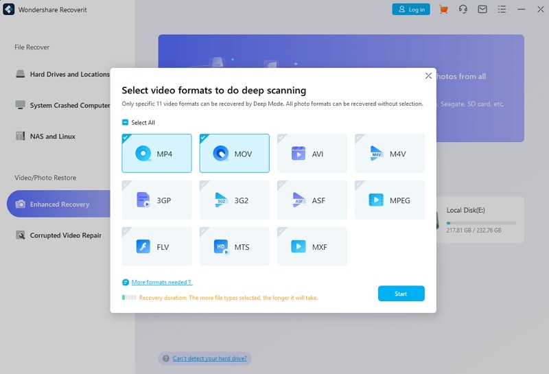 choose dvr video format 