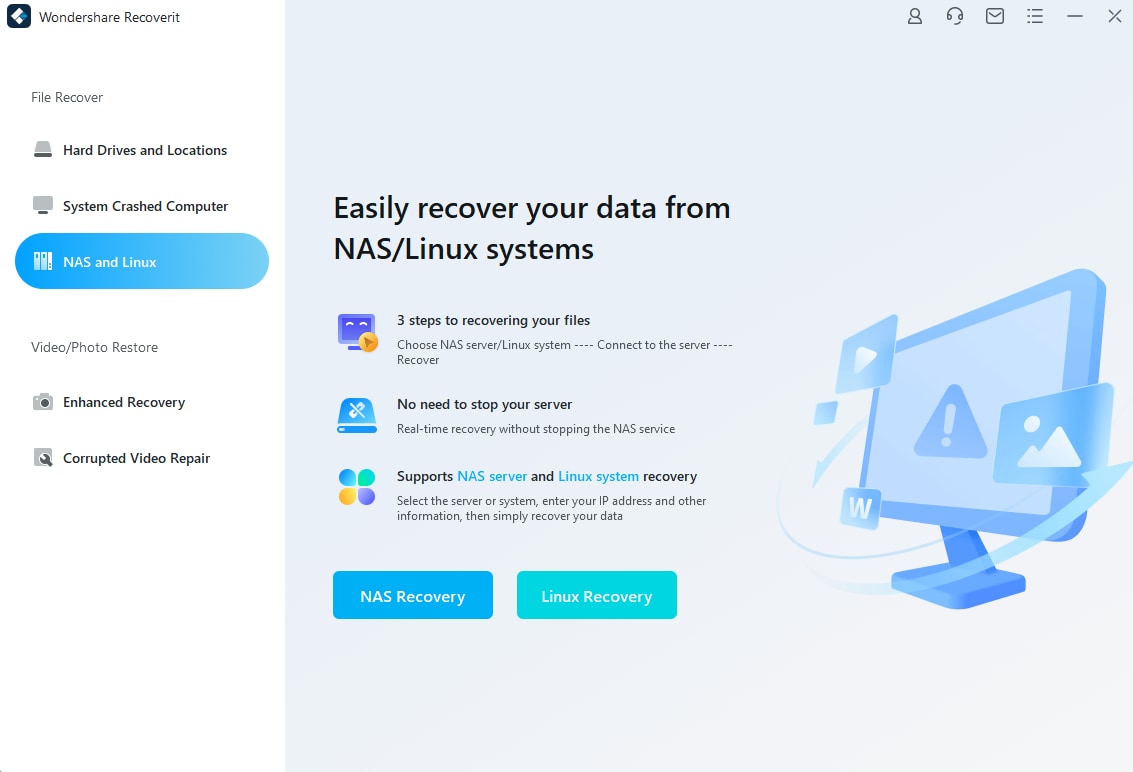 recuperación de datos nas con recoveryit