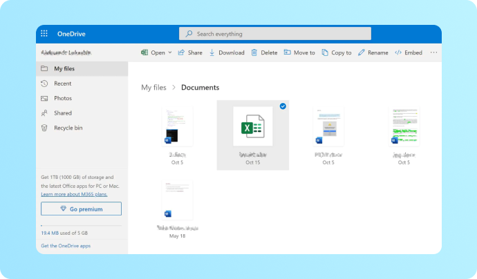 recuperar archivos excel de onedrive