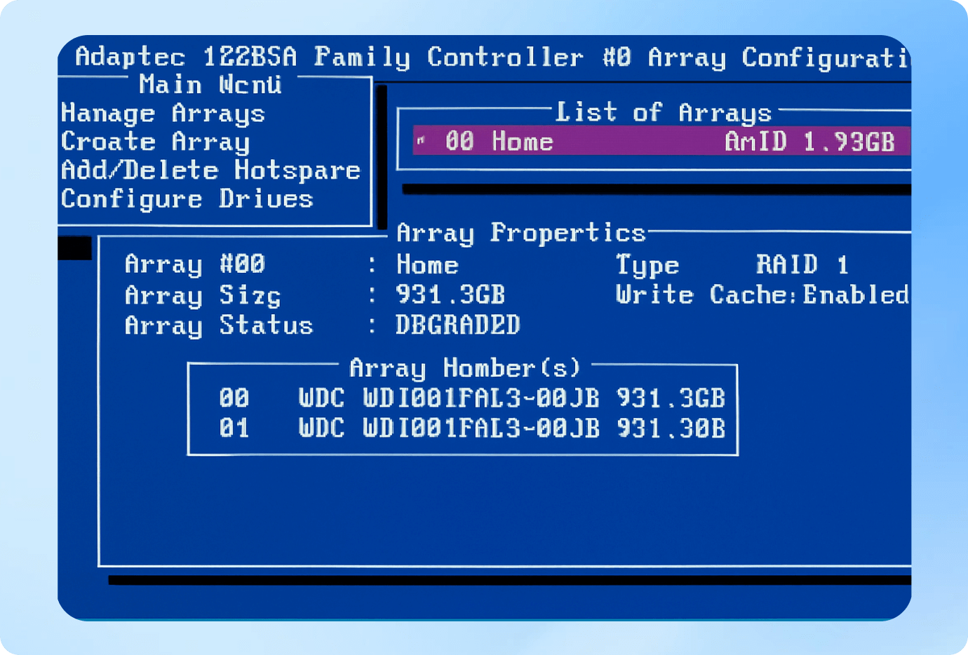 rebuild raid array step 1