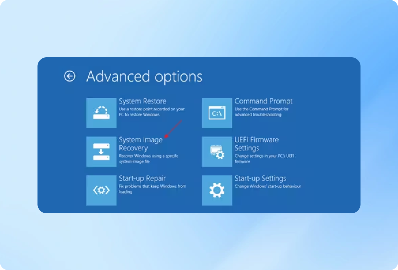 choose system image recovery