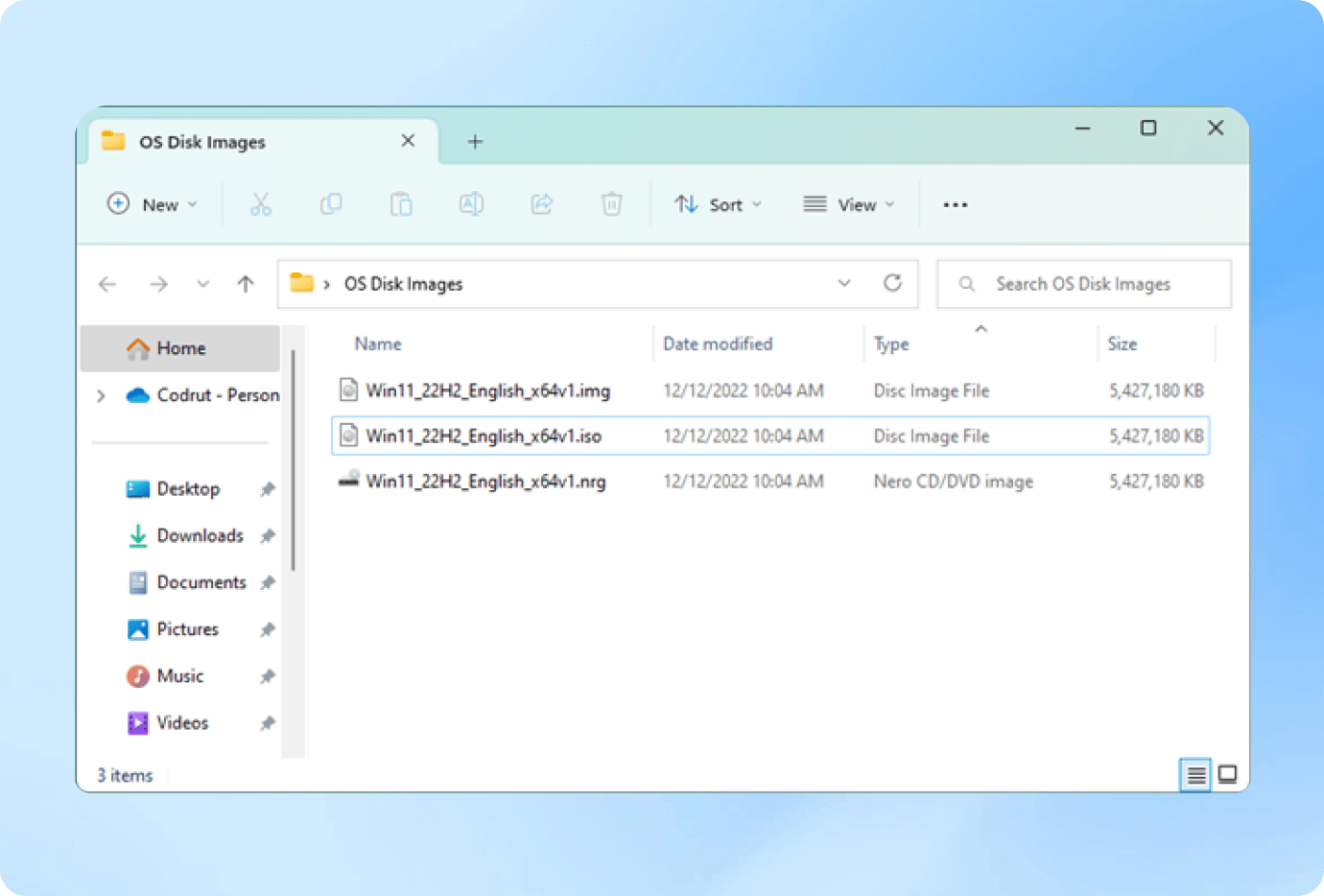 choose system image recovery