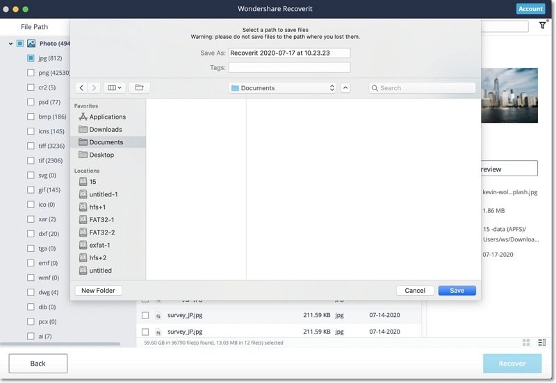save recovered files on mac
