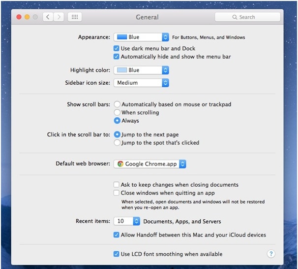 mac display menu bar