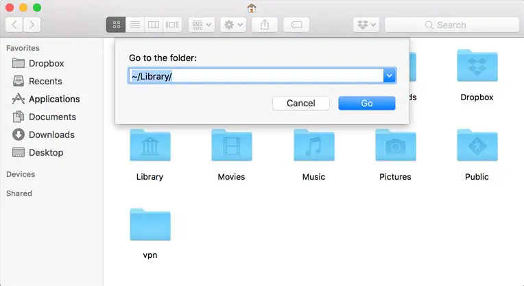 mac open library folder