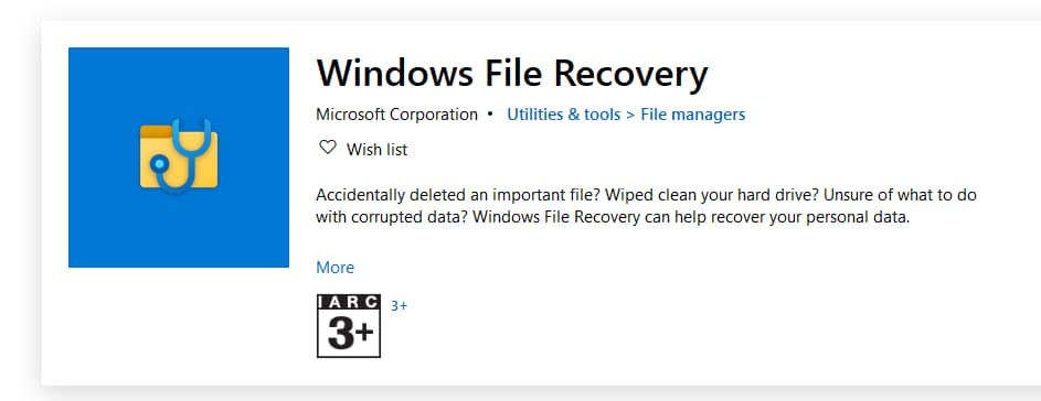 install windows file recovery 
