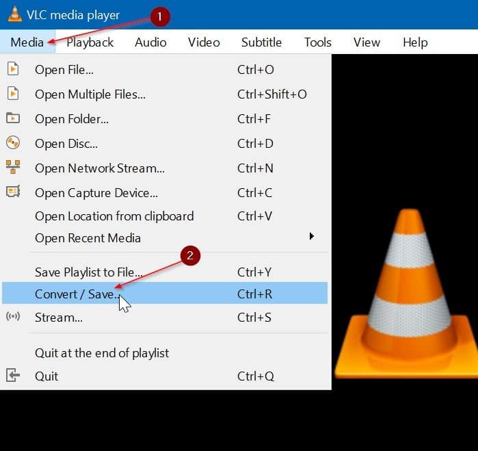 using vlc media player to convert