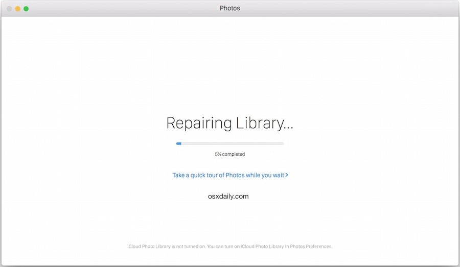 reparar la biblioteca de fotos
