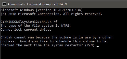 open cmd and write chkdsk