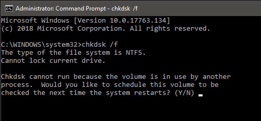 ouvrir cmd et écrire chkdsk