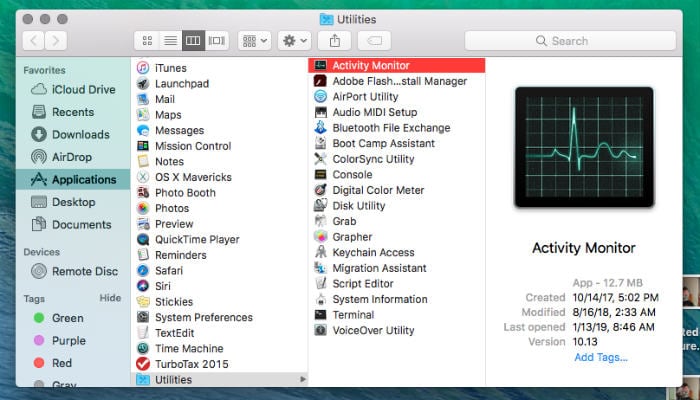 how to find malware on mac activity monitor