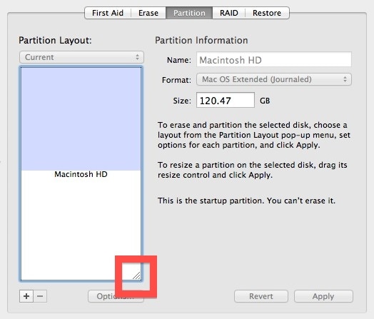 redimensionner ou fusionner des partitions sur Mac