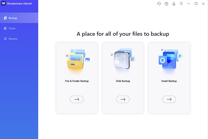 click disk to backup