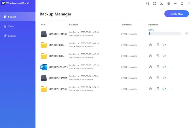 start the disk imrror backup process