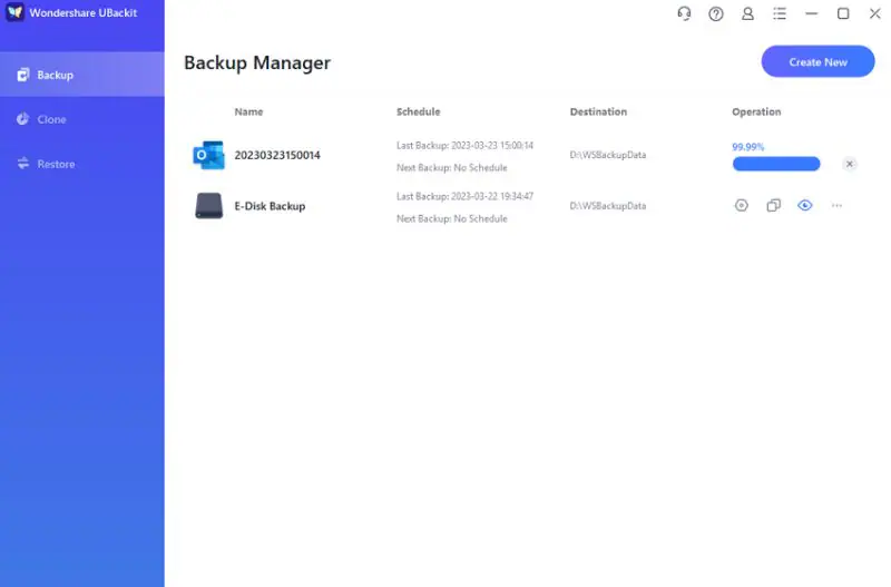 finish outlook 2016 backup