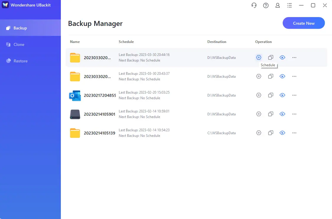 automatic backup option