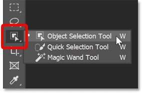 finding the object selection tool