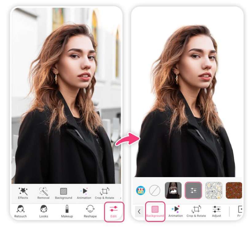 youcam makeup white background app 
